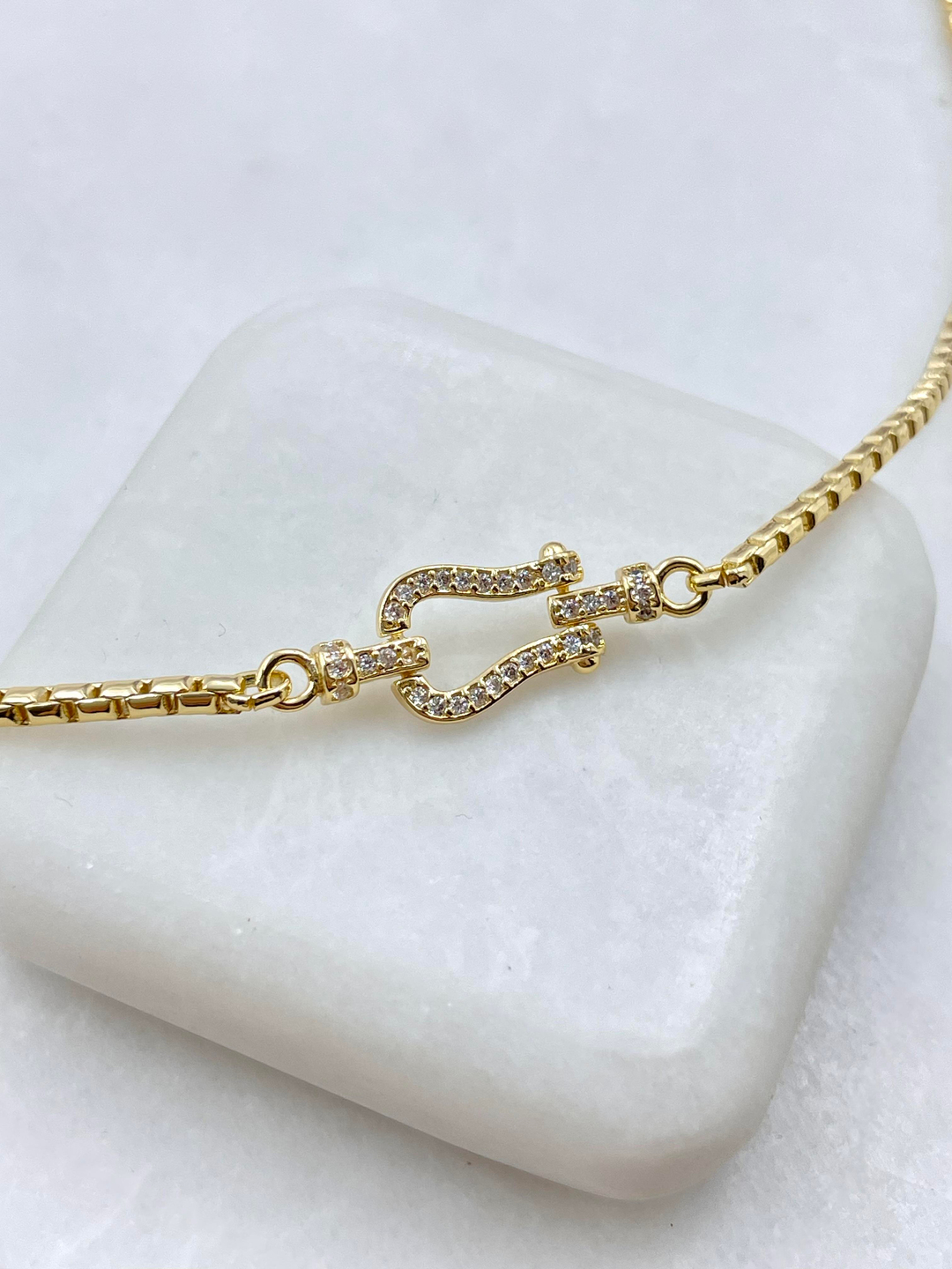 Altın Kaplama Şans Nalı Kolye Gold