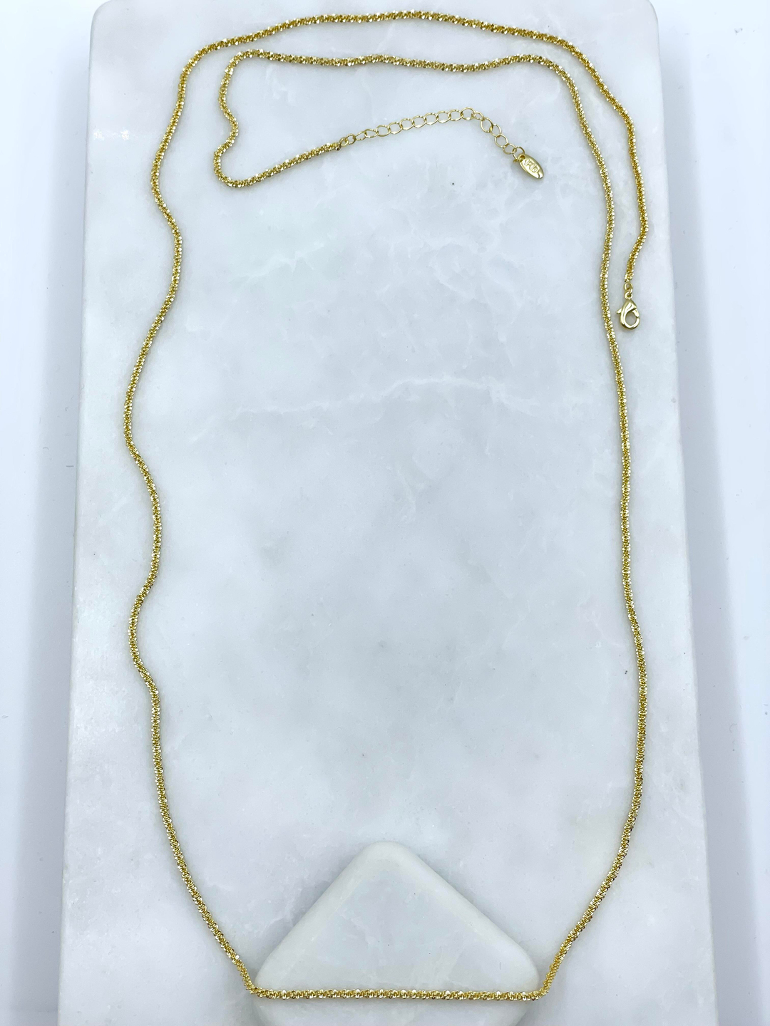 Altın Kaplama Işıltılı Burgu Zincir Kolye Gold