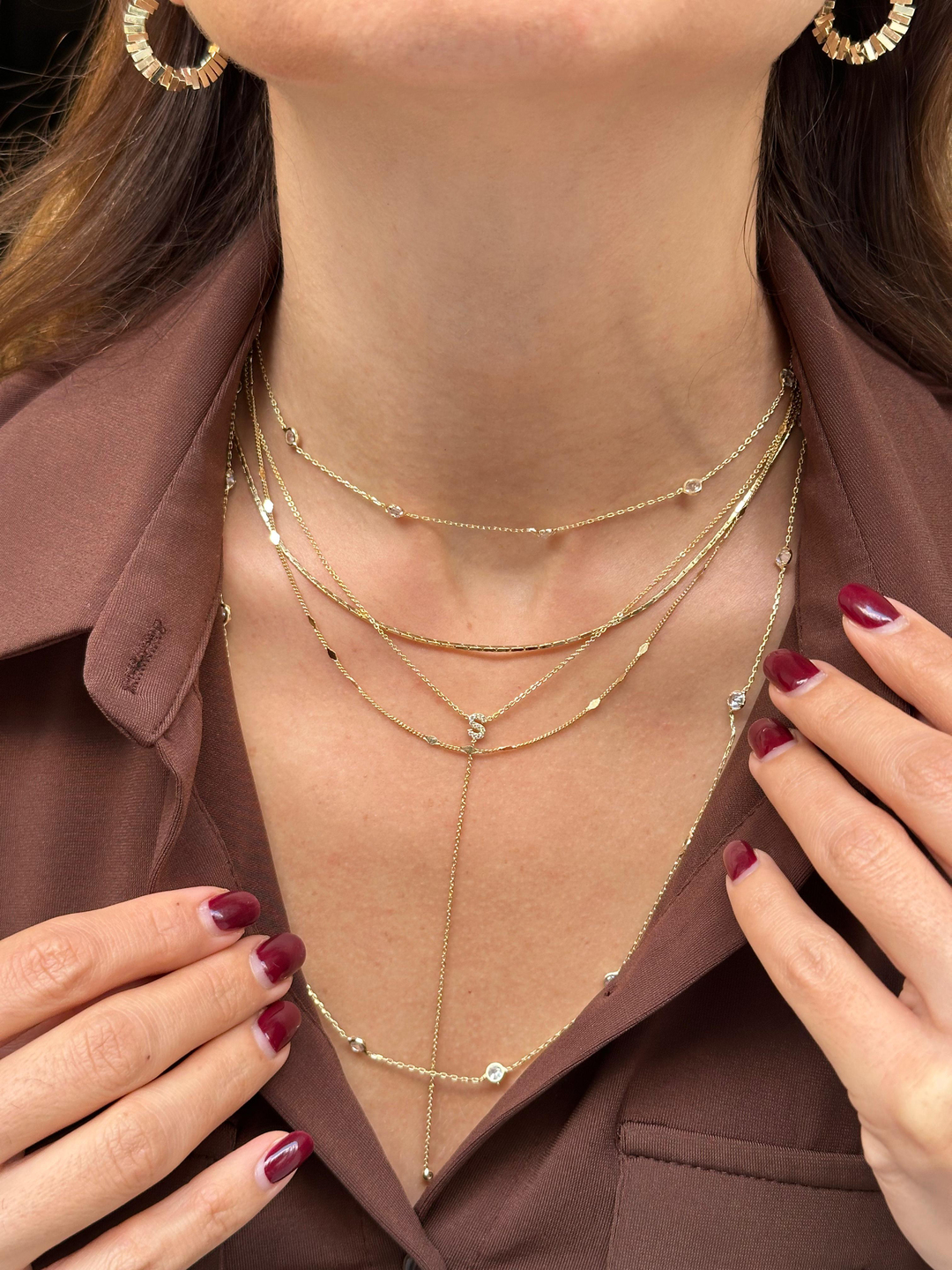 Altın Kaplama Minimal Y Model Harf Kolye Gold