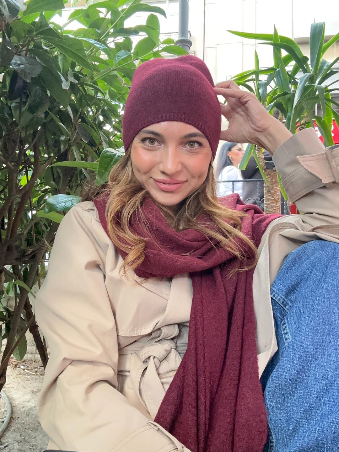 Yumuşak Dokulu Bere Bordo