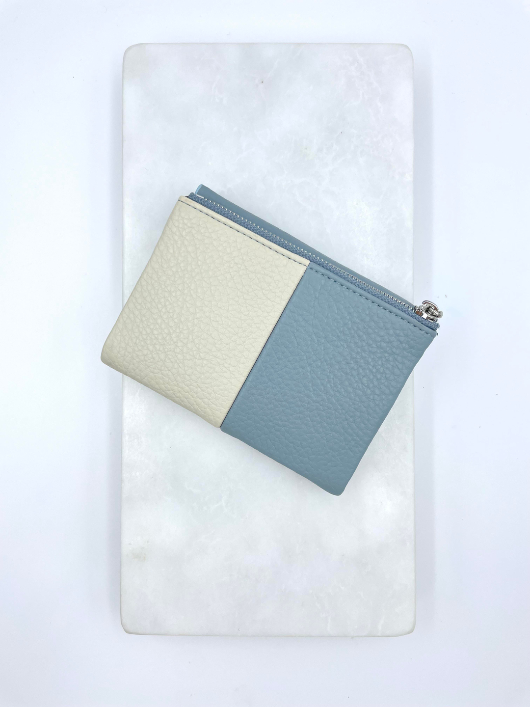 Çift Renk Yumuşak Dokulu Cüzdan Açık Mavi