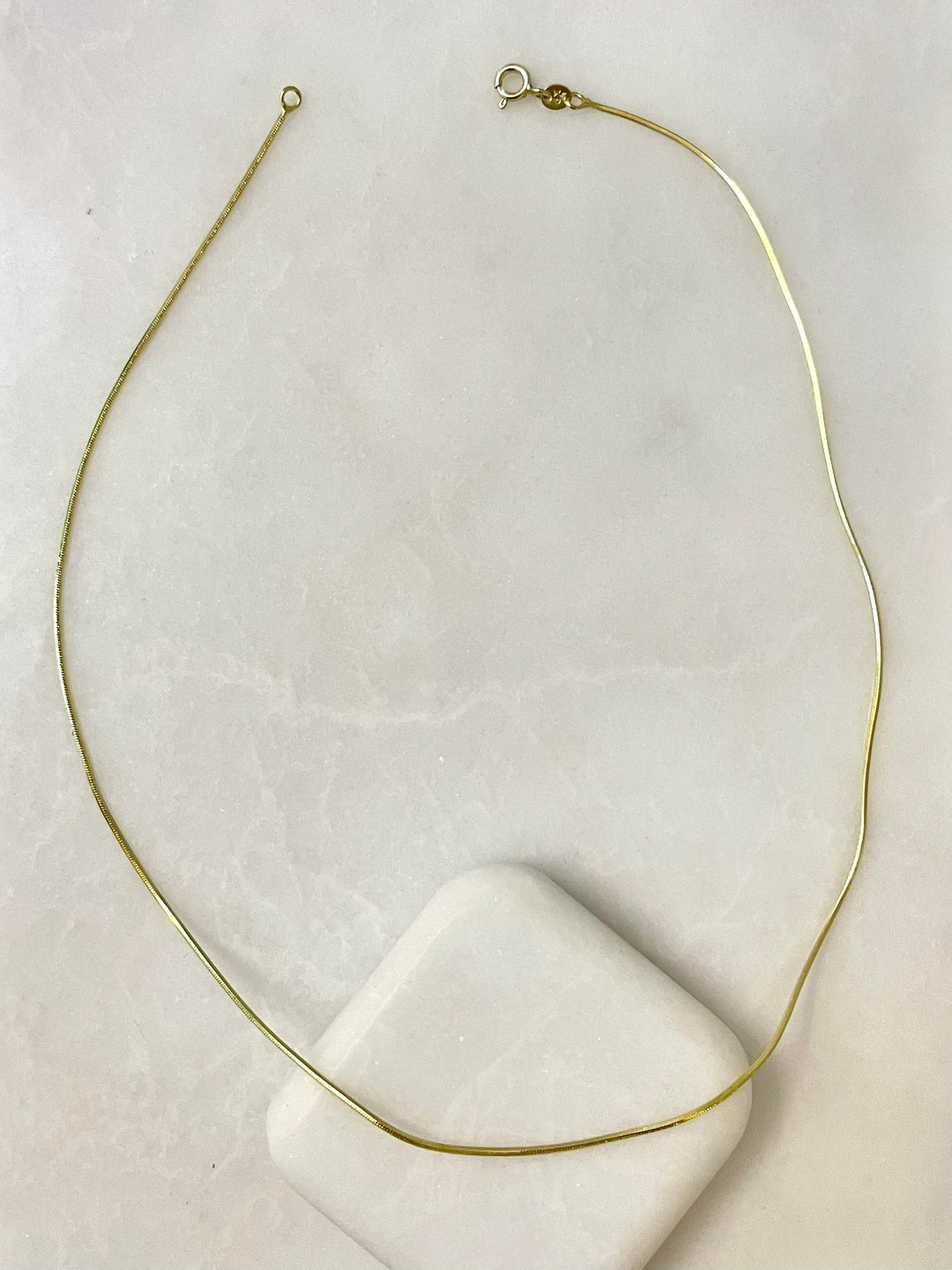 Özel Seri Minimal Yılan Zincir Kolye 40 cm Gold