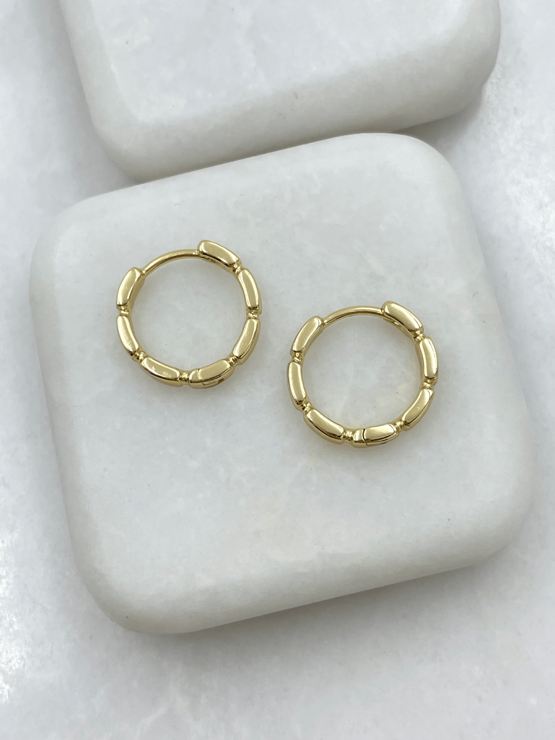 Özel Seri Dizi Dikdörtgen Halka Küpe Gold