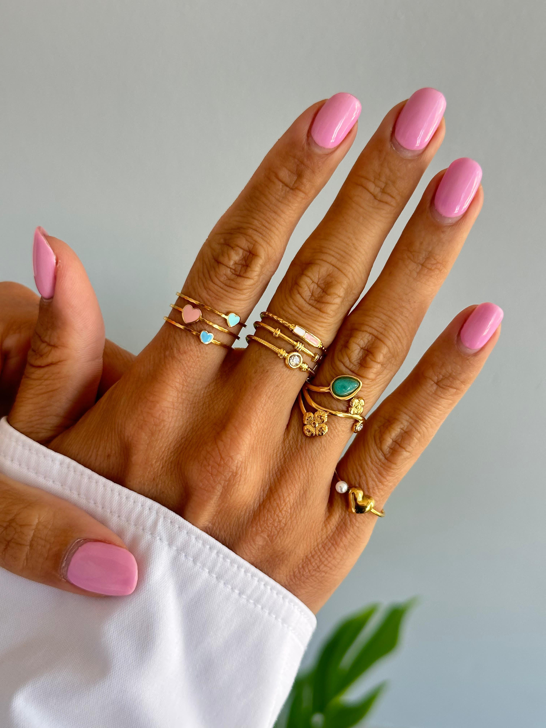 Çelik Doğal Taşlı Sarmaşık Yüzük Turkuaz Renk