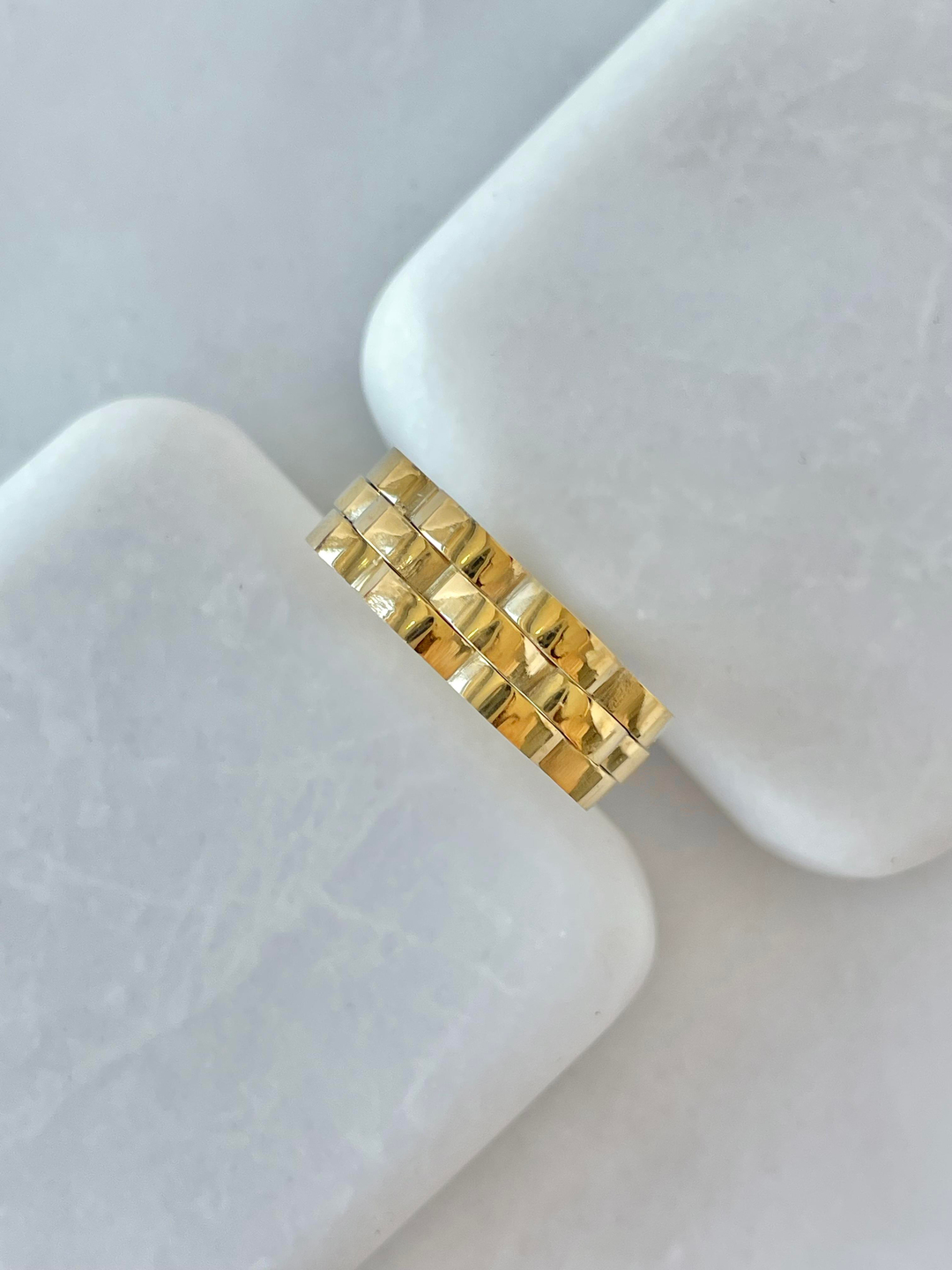 Çelik Kordon Model Yüzük Gold