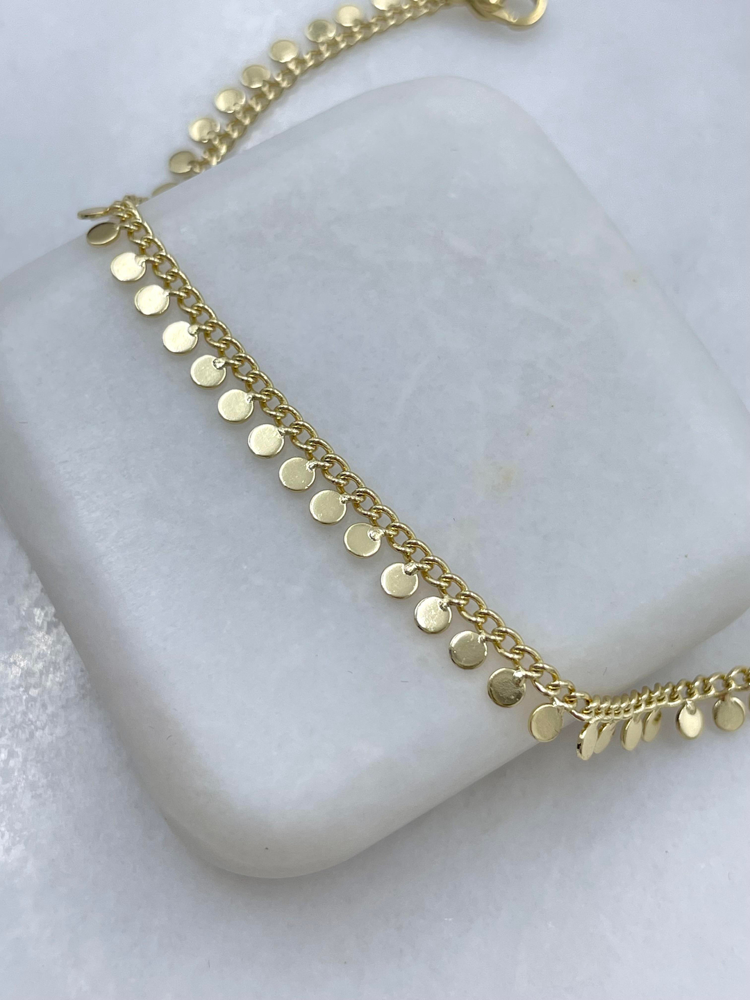 Özel Seri Pul Plaka Sallantılı Bileklik Gold