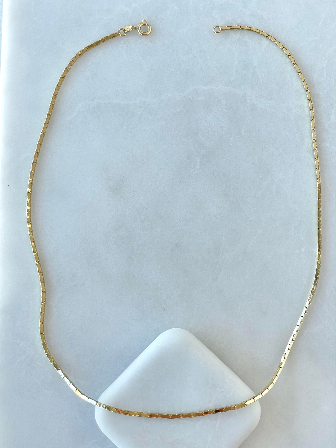 Özel Seri Küp Yansımalı Zincir Kolye 45 cm Gold