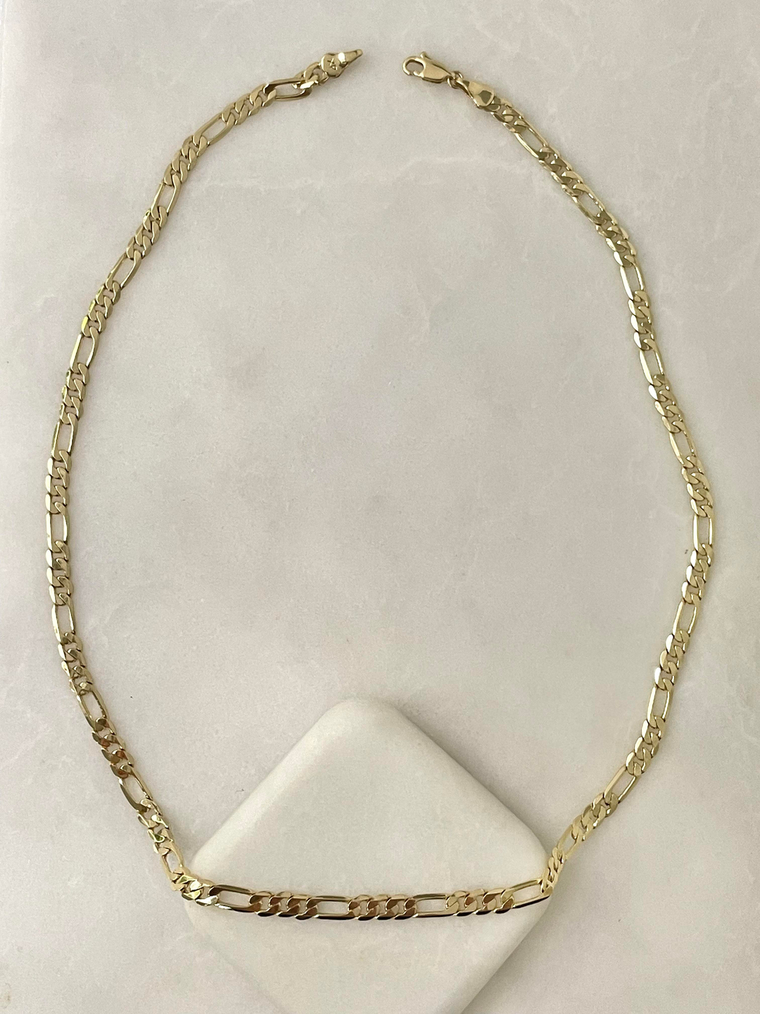 Özel Seri Ezme Klasik Zincir Kolye 45 cm Gold