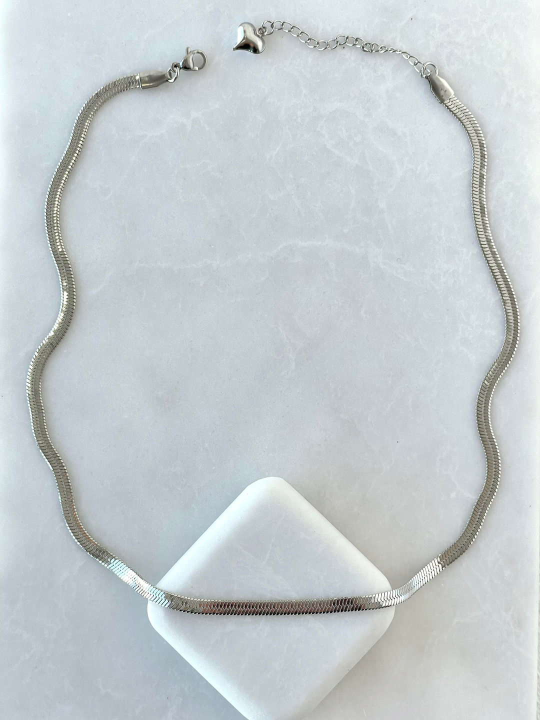 Çelik İtalyan Zincir Kolye Gümüş Renk 45 cm