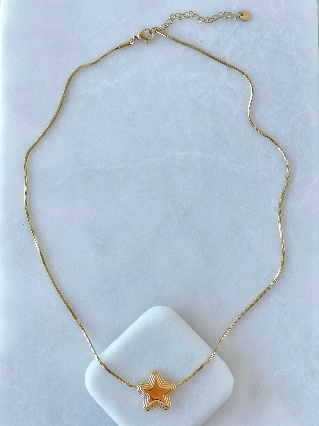 Çelik Bombe Yıldız Kolye Gold