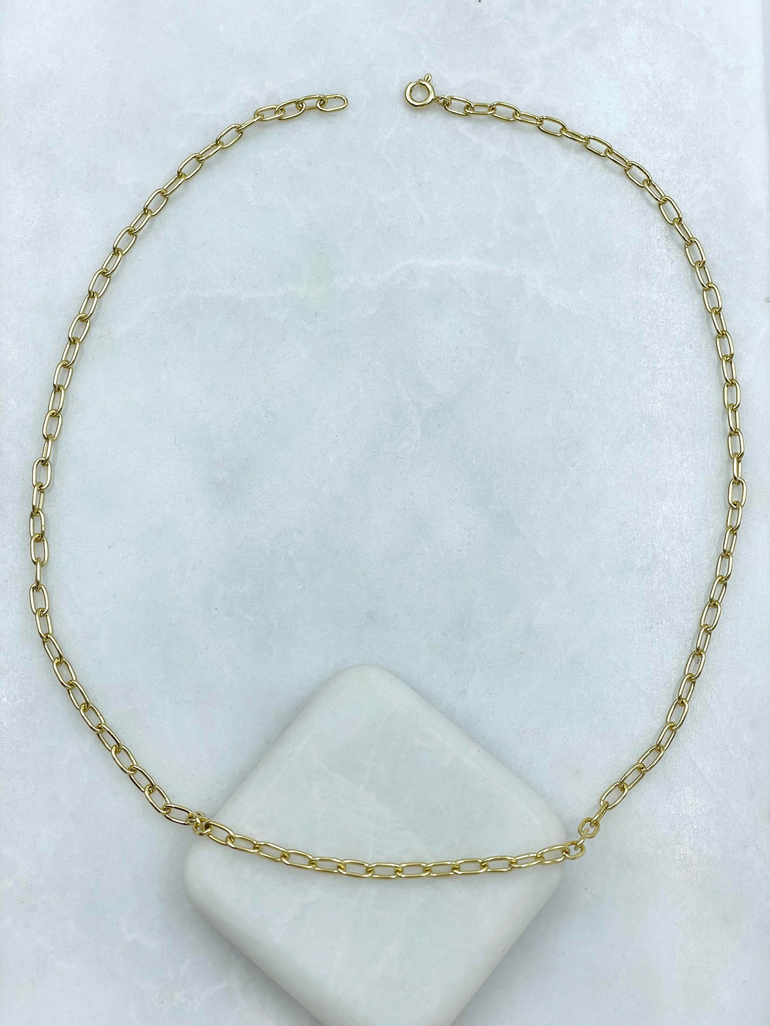 Özel Seri Zincir Geçmeli Kolye 45cm Gold