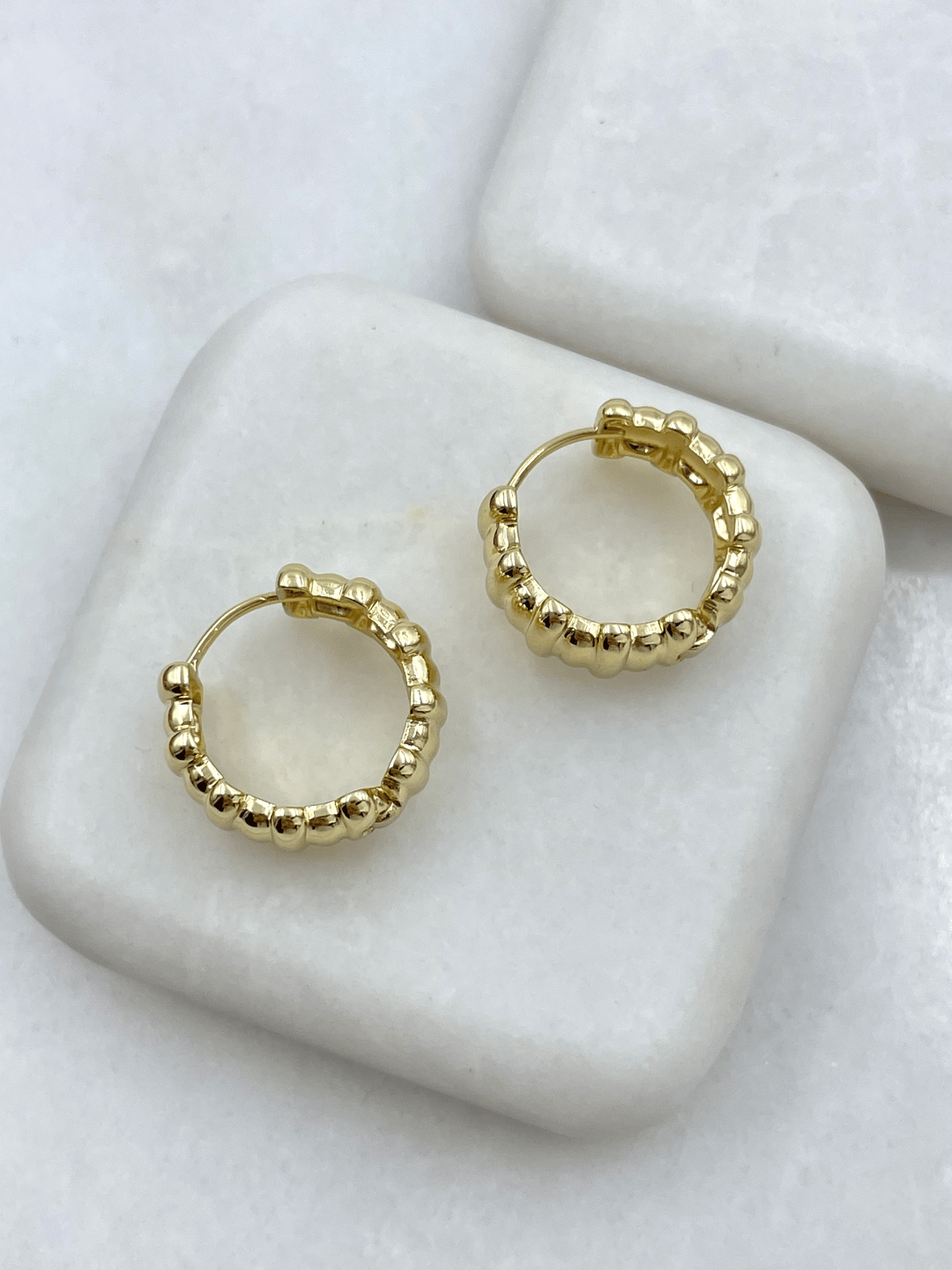 Özel Seri Sütun Halka Küpe Gold