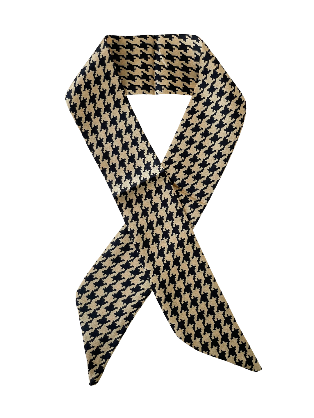 Bej Kaz Ayağı Desenli Bandana Fular Renkli