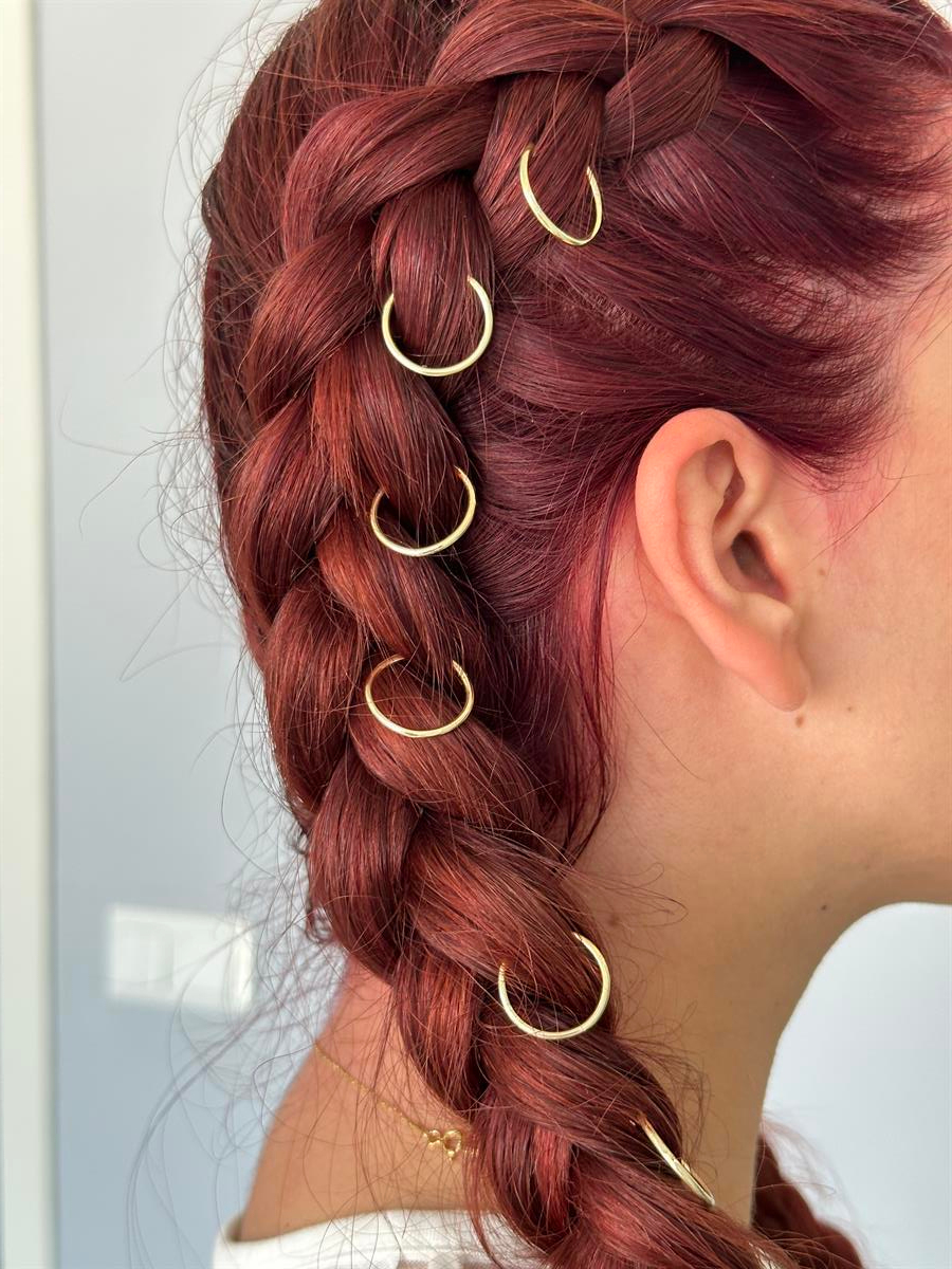 Basic Halka Saç Küpesi Altın Renk