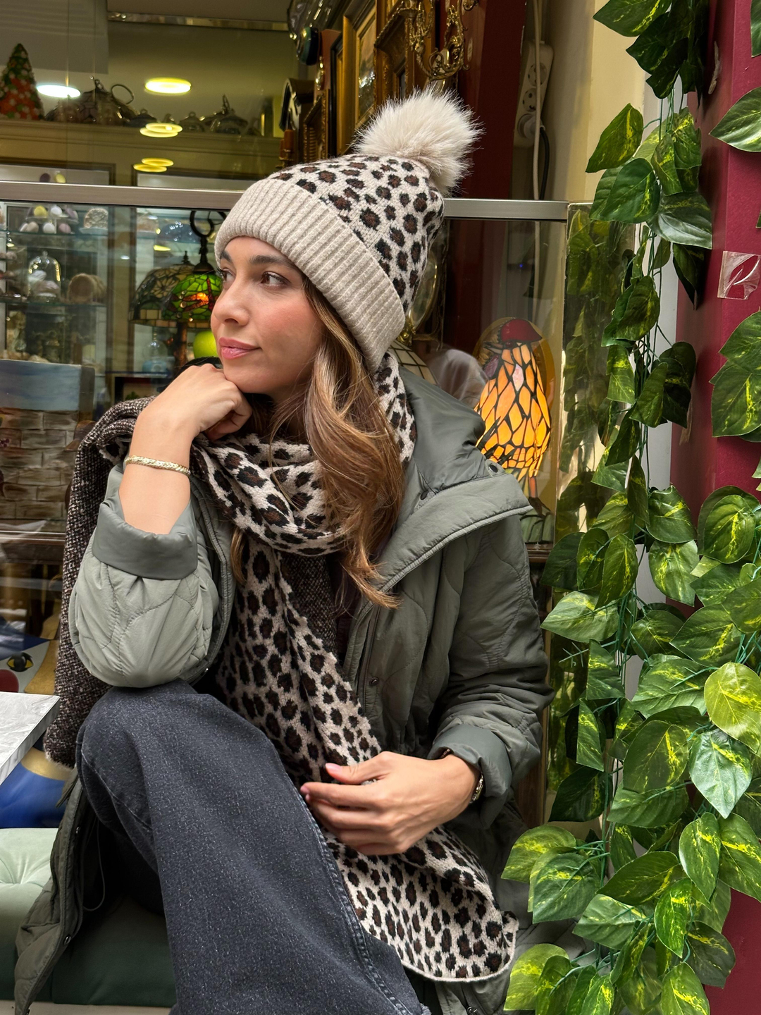 Leopar Desenli Atkı Renkli