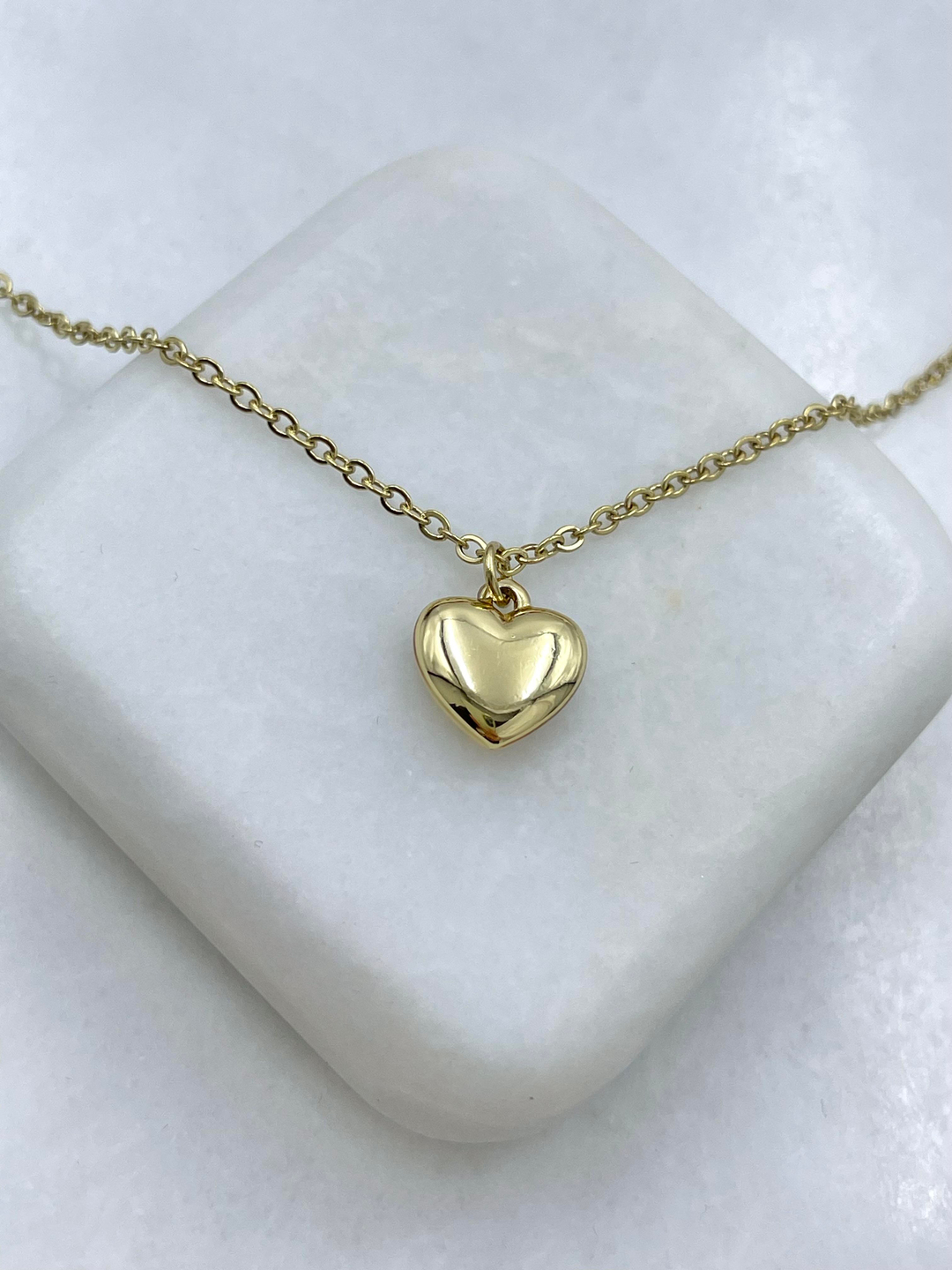 Özel Seri Minimal Kalp Sallantılı Zincir Kolye Gold