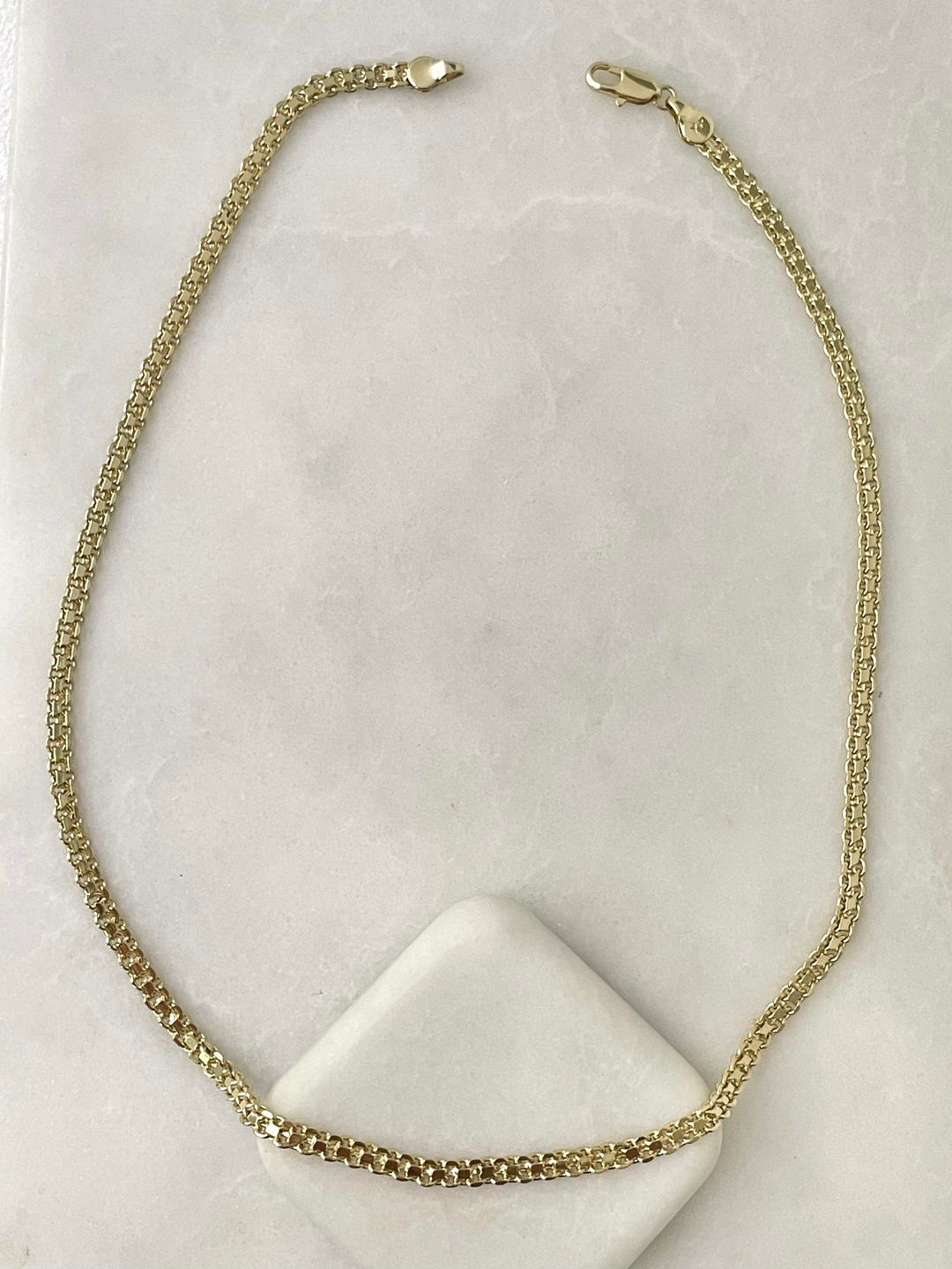 Özel Seri Örme Hasır Kolye 45 cm Gold