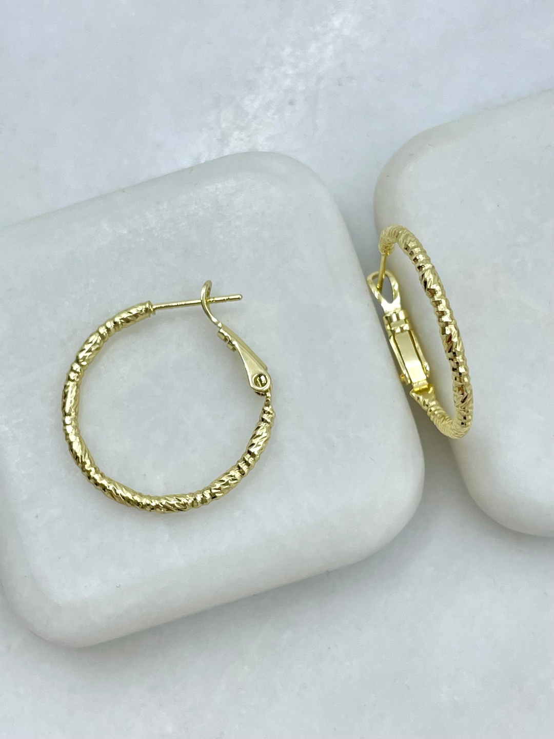 Özel Seri Işıltılı Halka Küpe 2.5 cm Gold