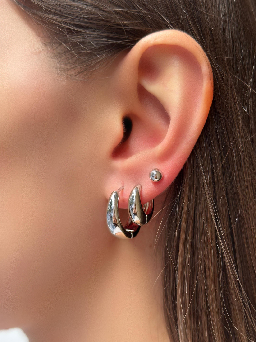 Özel Seri Basic Top Küpe 0.5 mm Gümüş