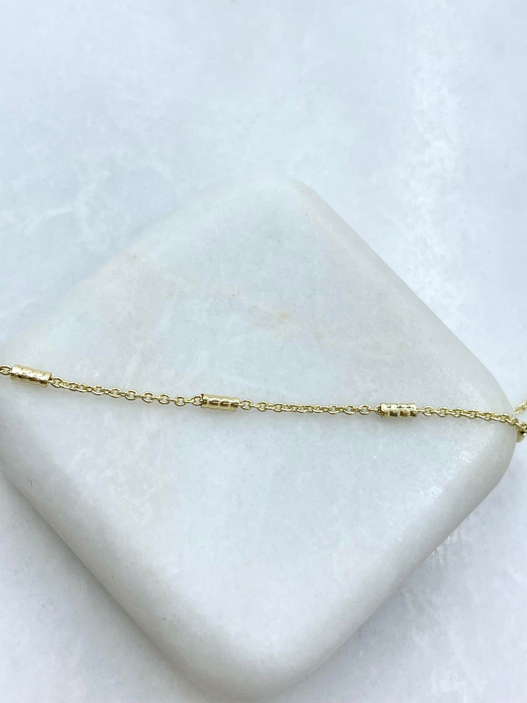 Altın Kaplama Boru Boncuk Zincir Kolye Gold