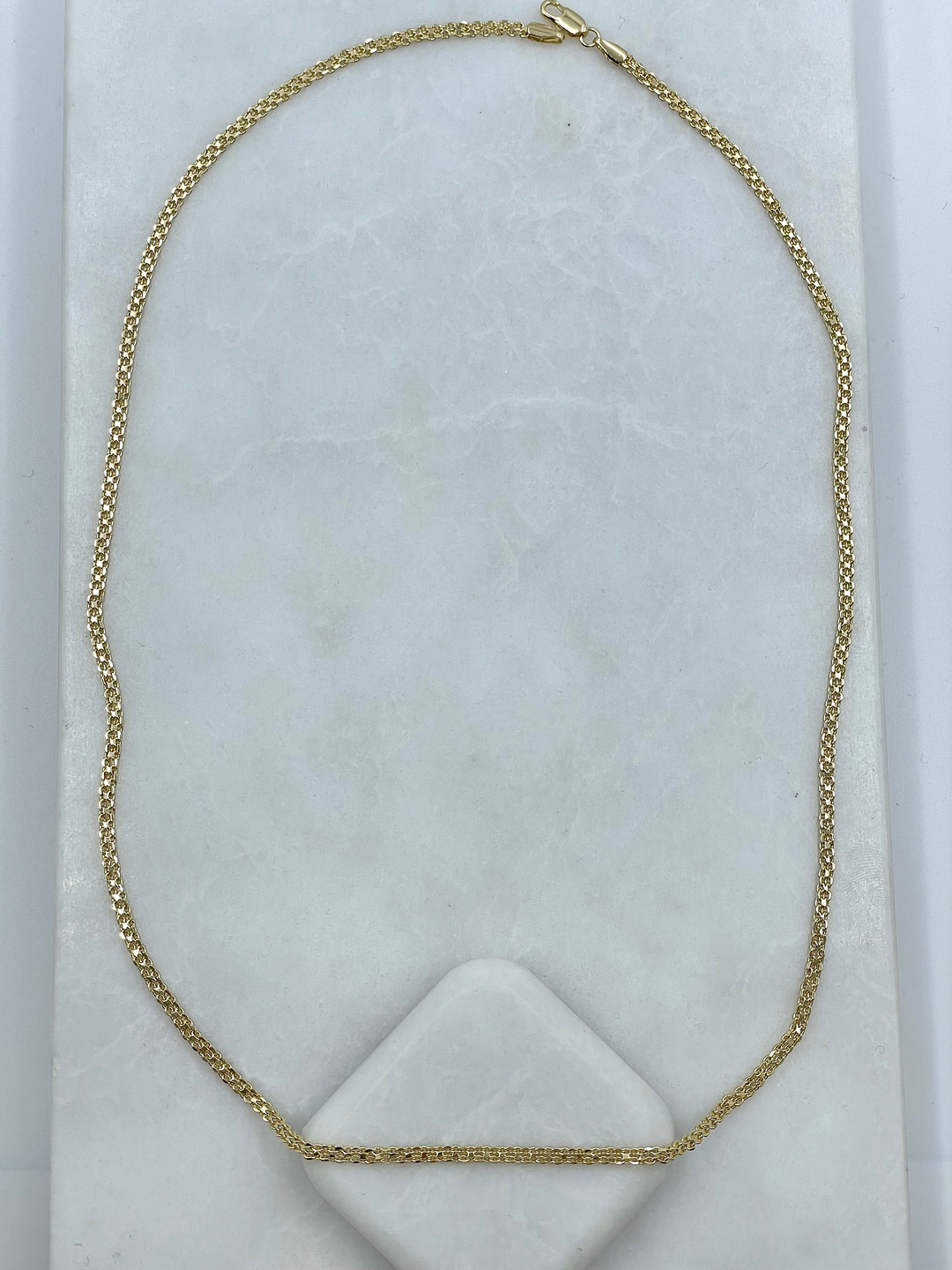 Altın Kaplama İnce Hasır Zincir Kolye 60 cm Gold