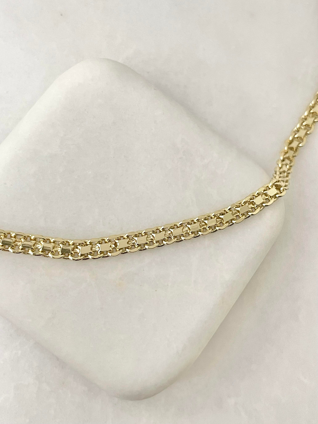 Özel Seri Örme Hasır Kolye 45 cm Gold