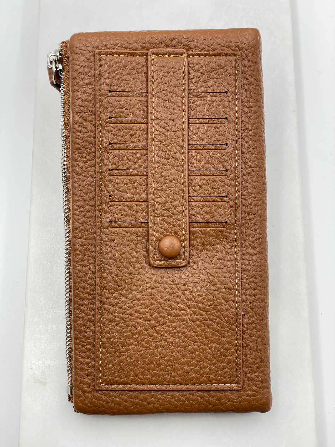 Fermuarlı Kapaklı Cüzdan Camel