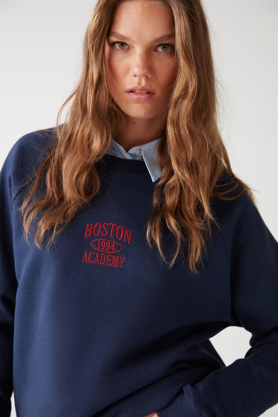 ADRIELLE Örme Relaxed Lacivert  Sweatshirt