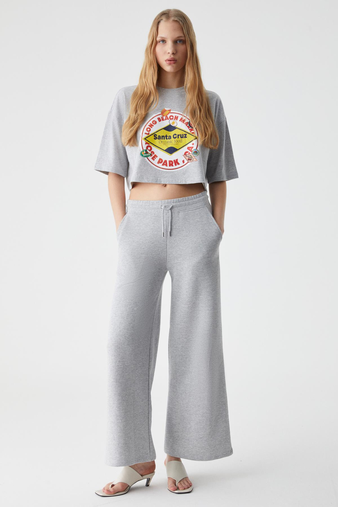 AHRI Kadın Relaxed Bisiklet Yaka Baskılı Grimelanj T-Shirt