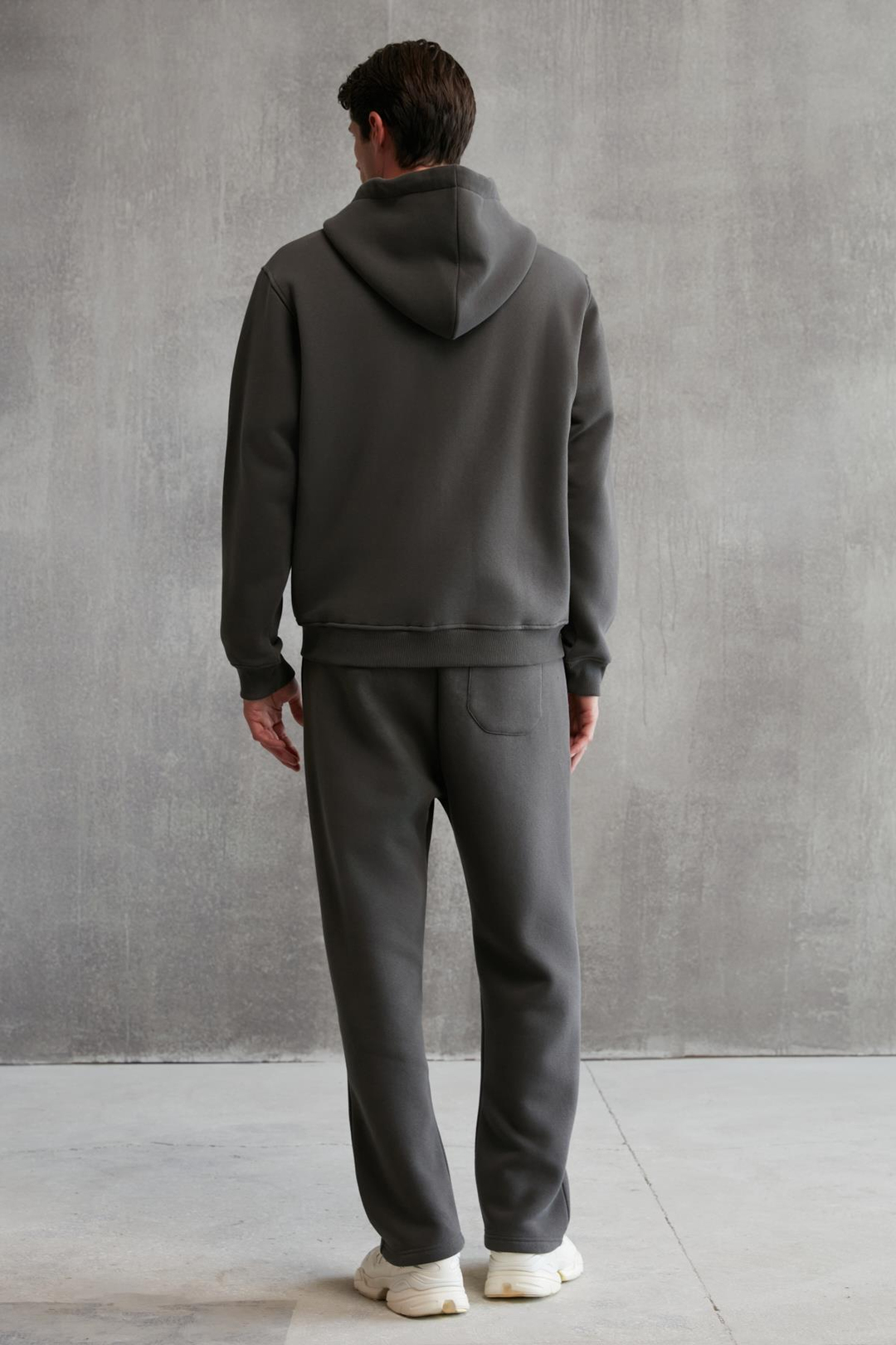 AKSEL  Oversize Koyu Gri Tekli Sweatshirt