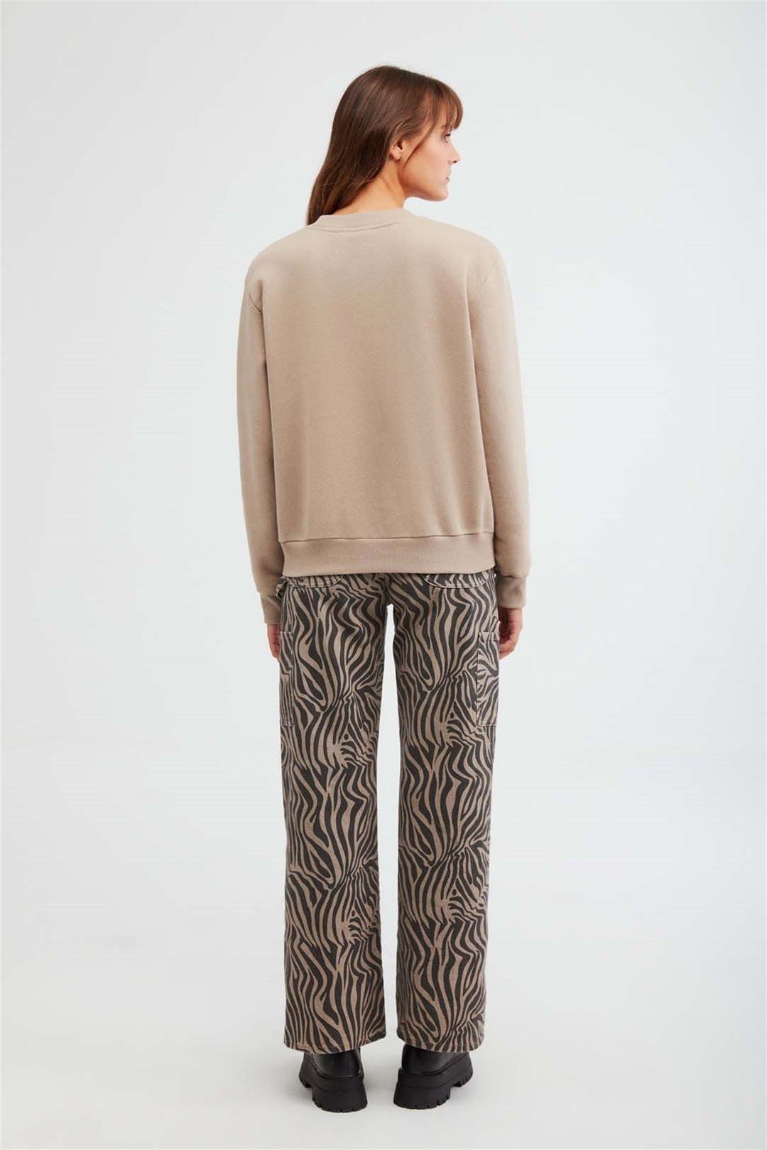 ALFA Örme Oversize Bej  Sweatshirt