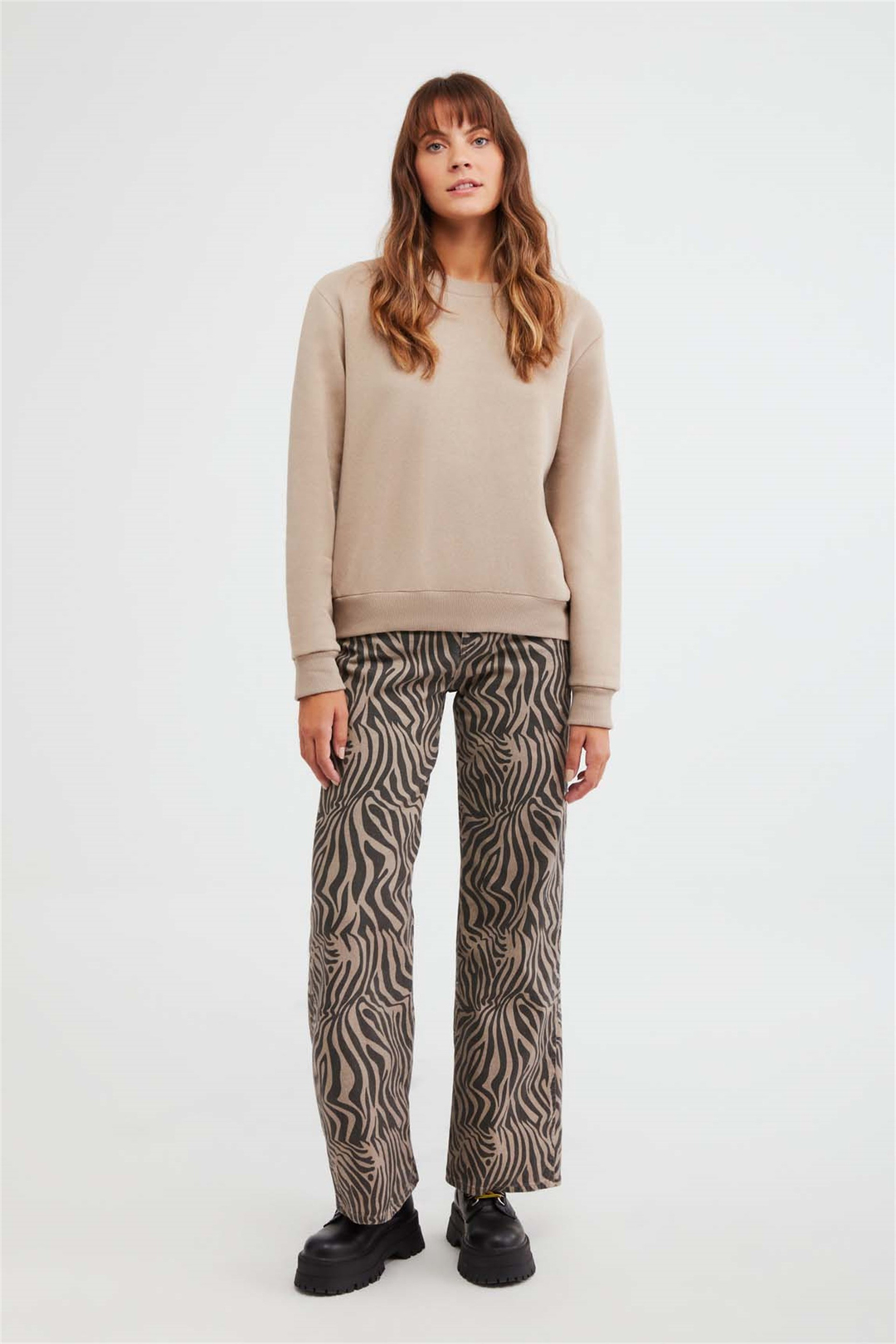 ALFA Örme Oversize Bej  Sweatshirt