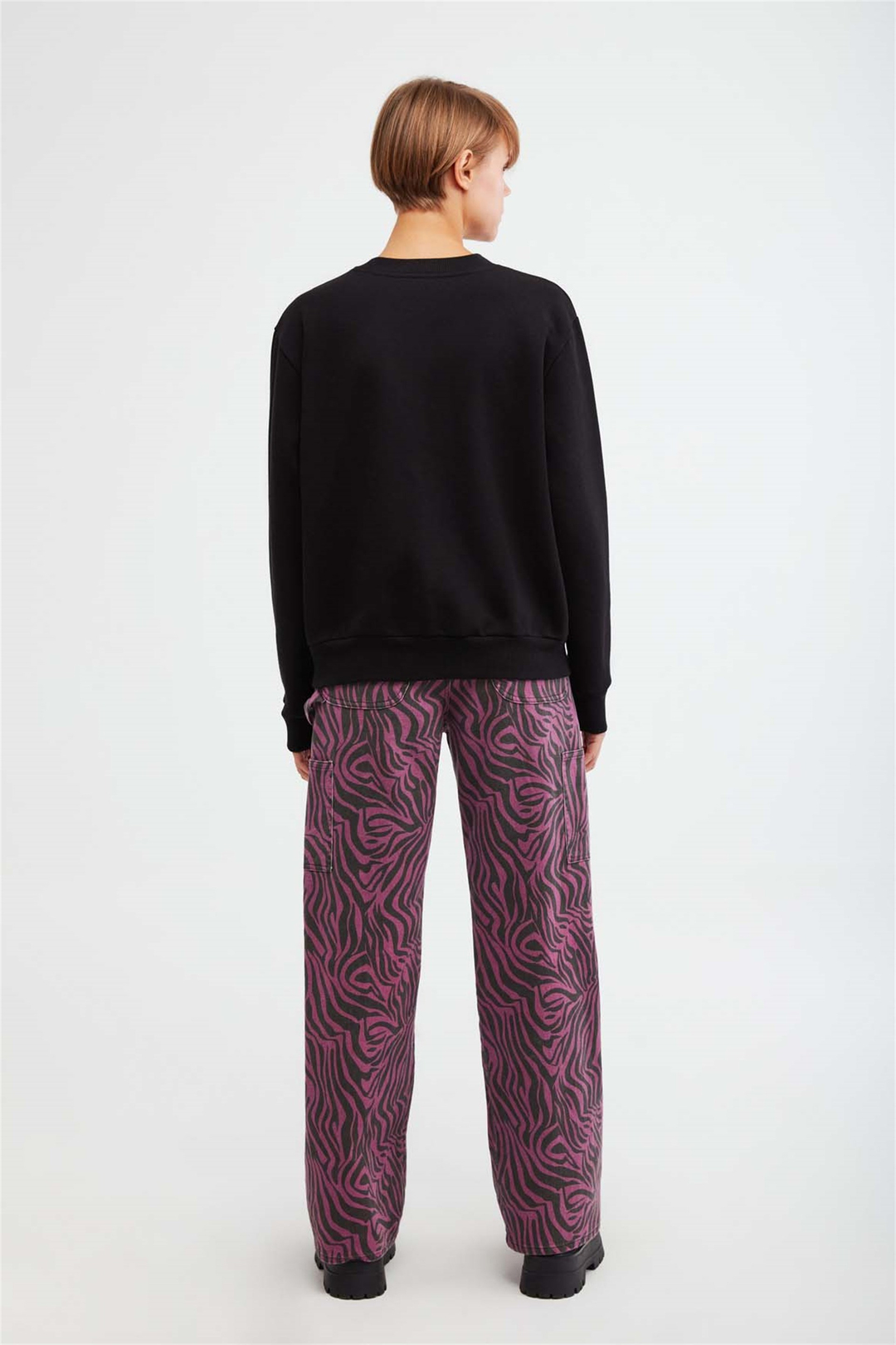 ALFA Örme Oversize Siyah  Sweatshirt