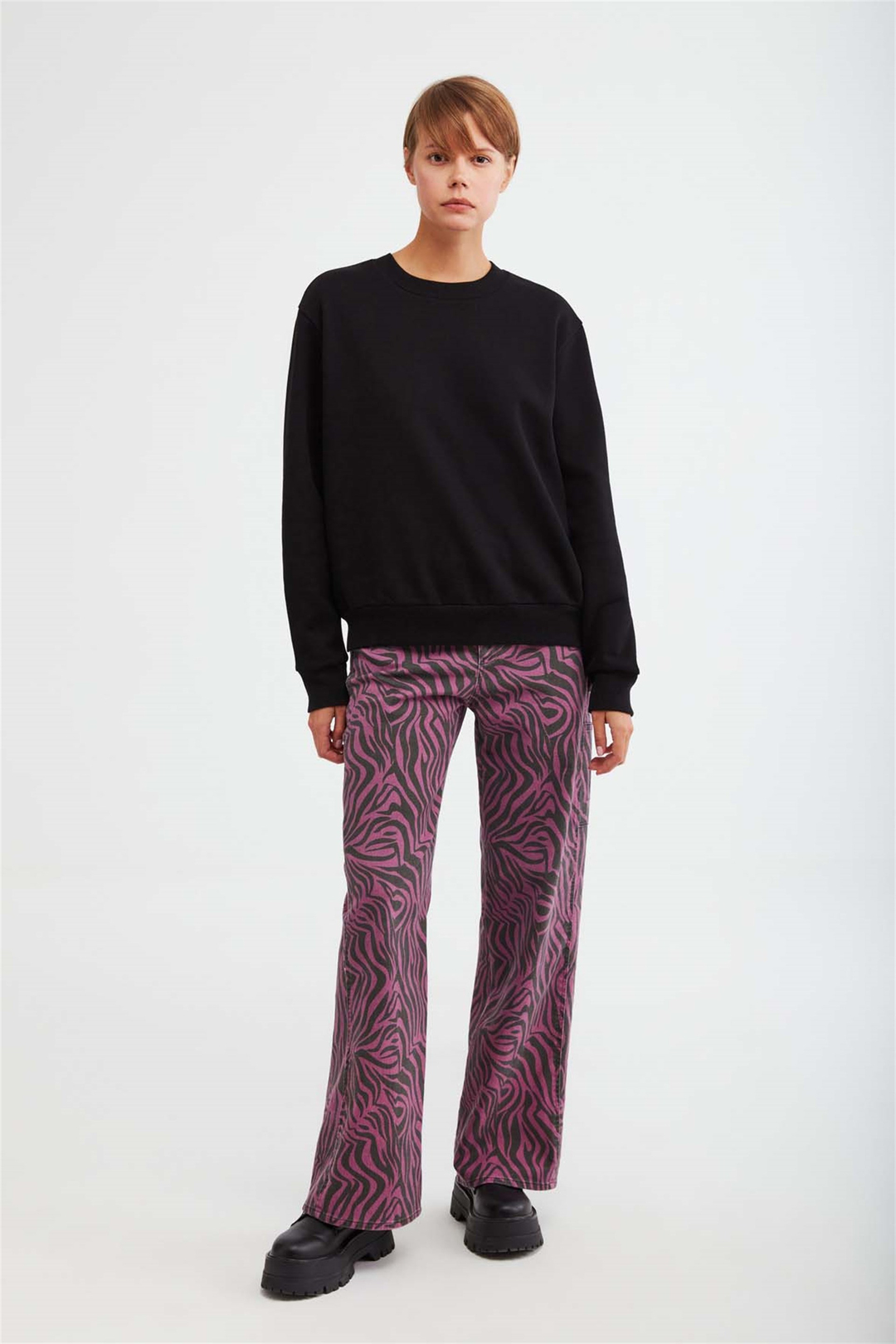ALFA Örme Oversize Siyah  Sweatshirt
