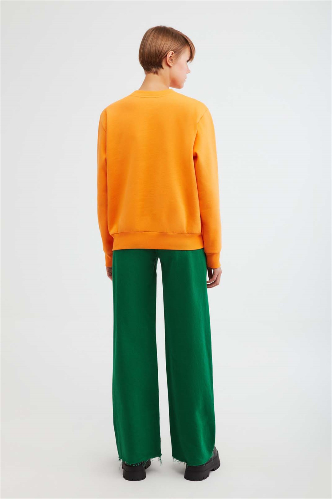 ALFA Örme Oversize Turuncu  Sweatshirt