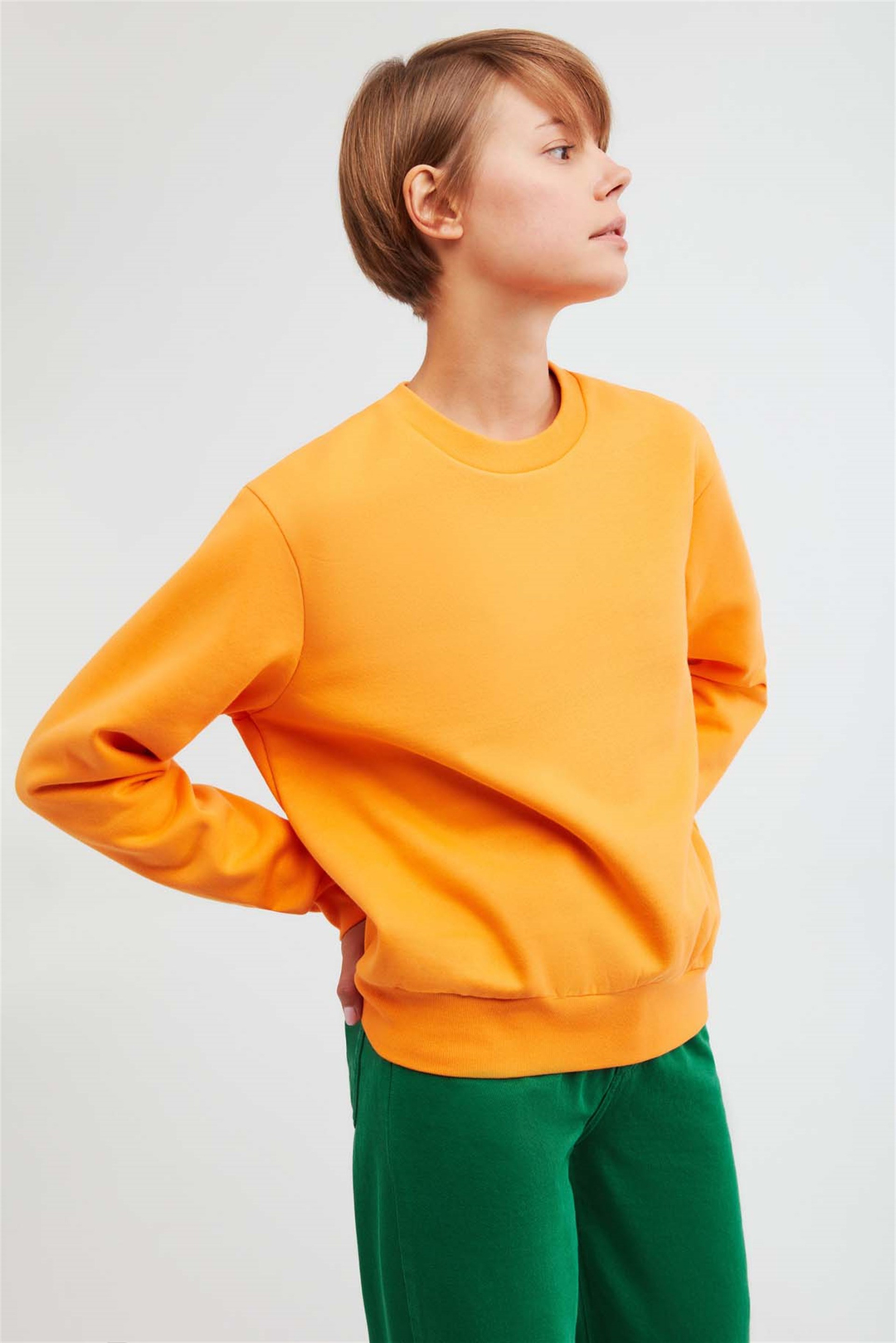 ALFA Örme Oversize Turuncu  Sweatshirt