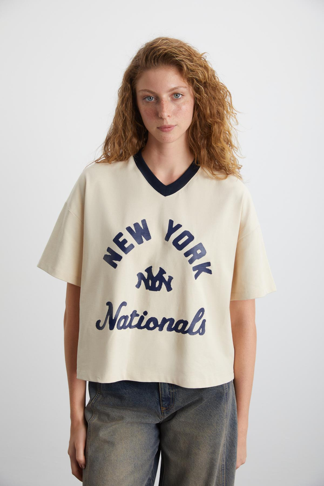 ALISIA Basic Regular Bej Tekli T-Shirt