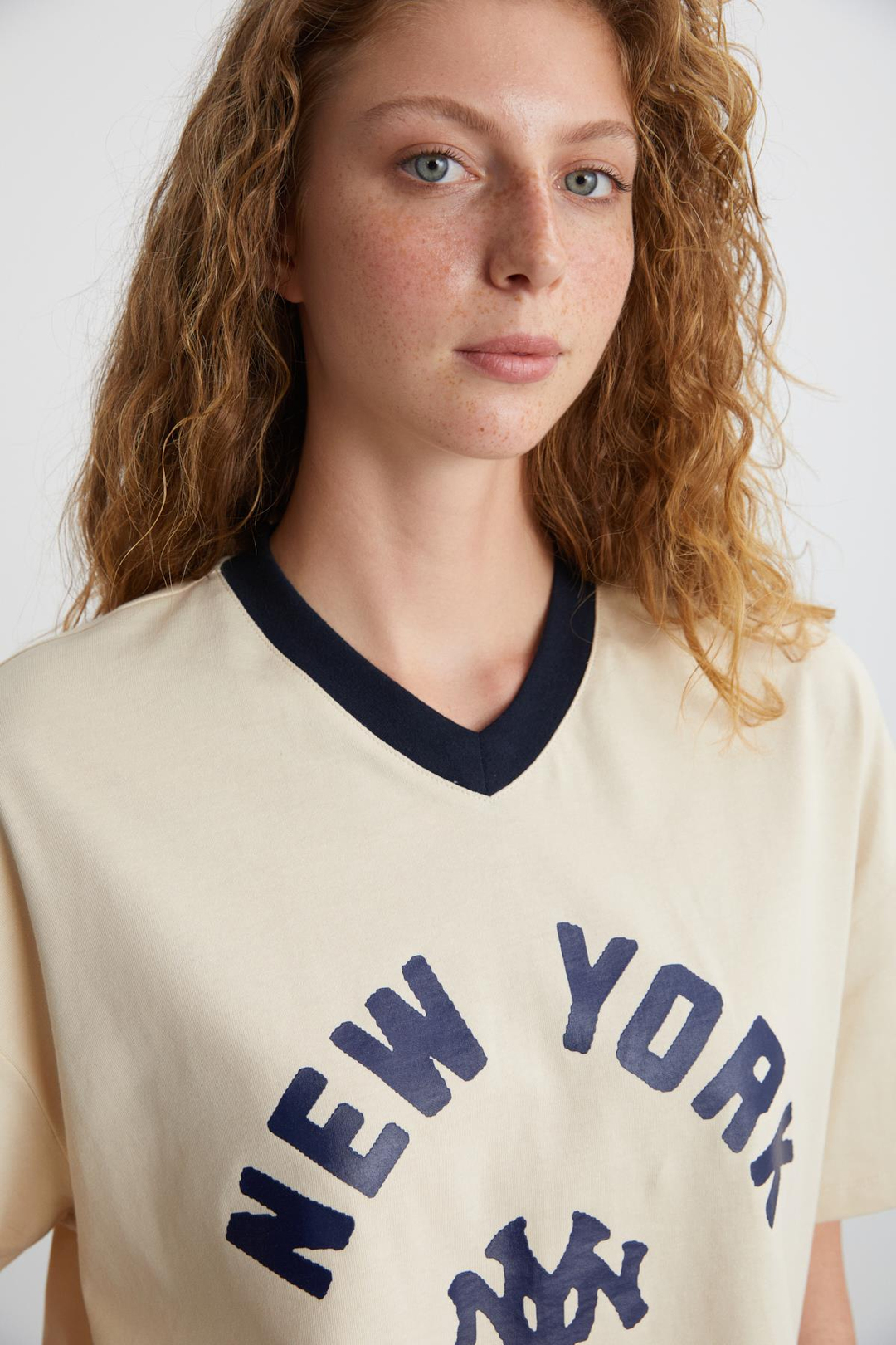 ALISIA Basic Regular Bej Tekli T-Shirt