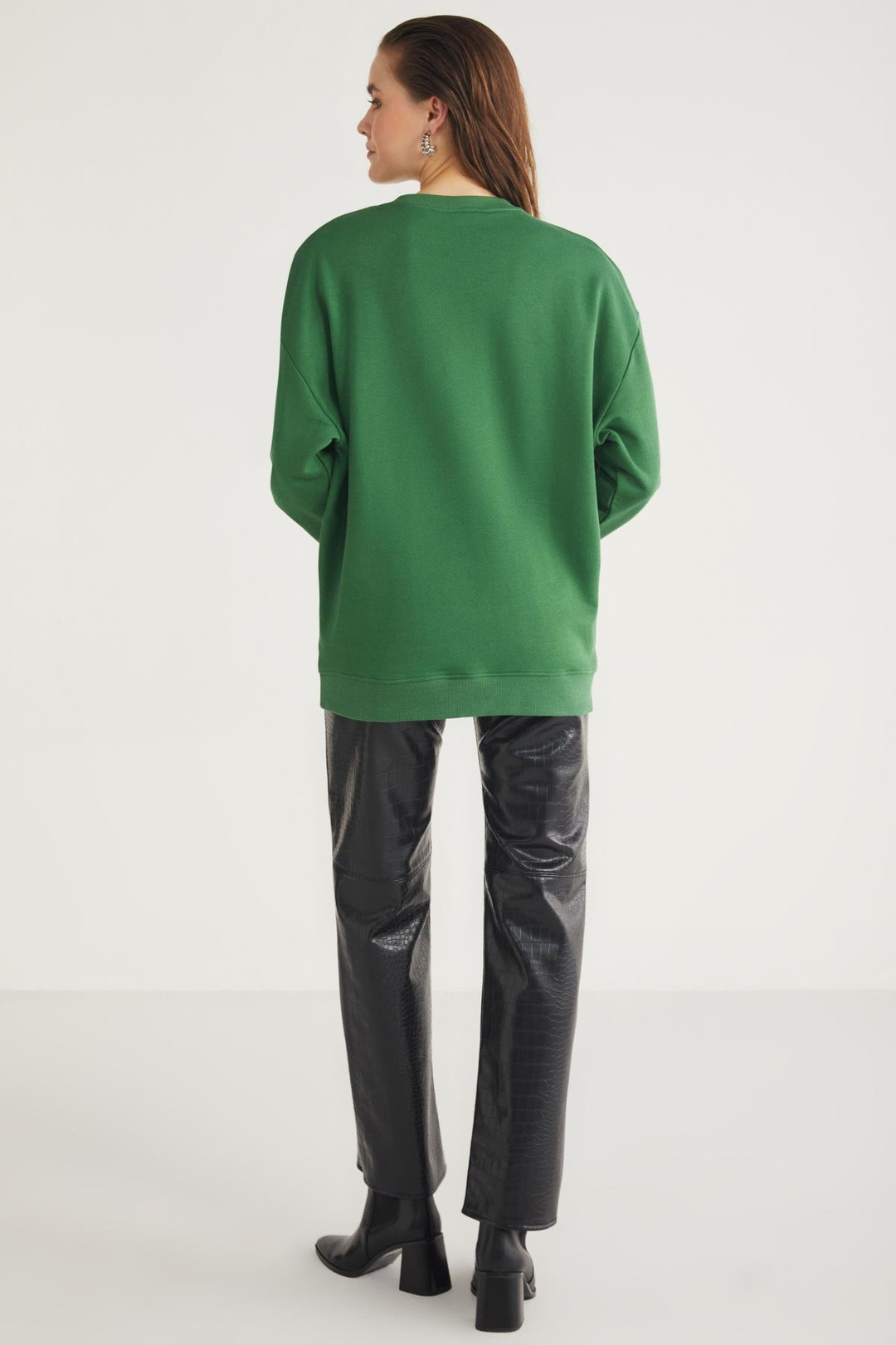 ALLYS  Oversize Yeşil Tekli Sweatshirt