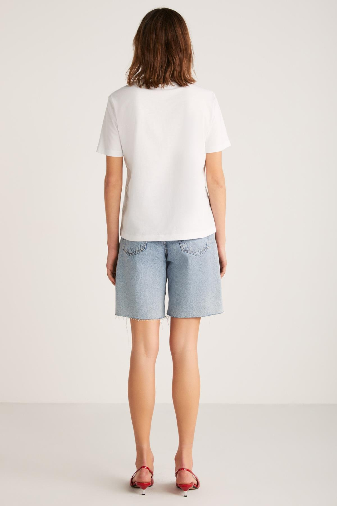 ALMA  Regular Beyaz Tekli T-Shirt