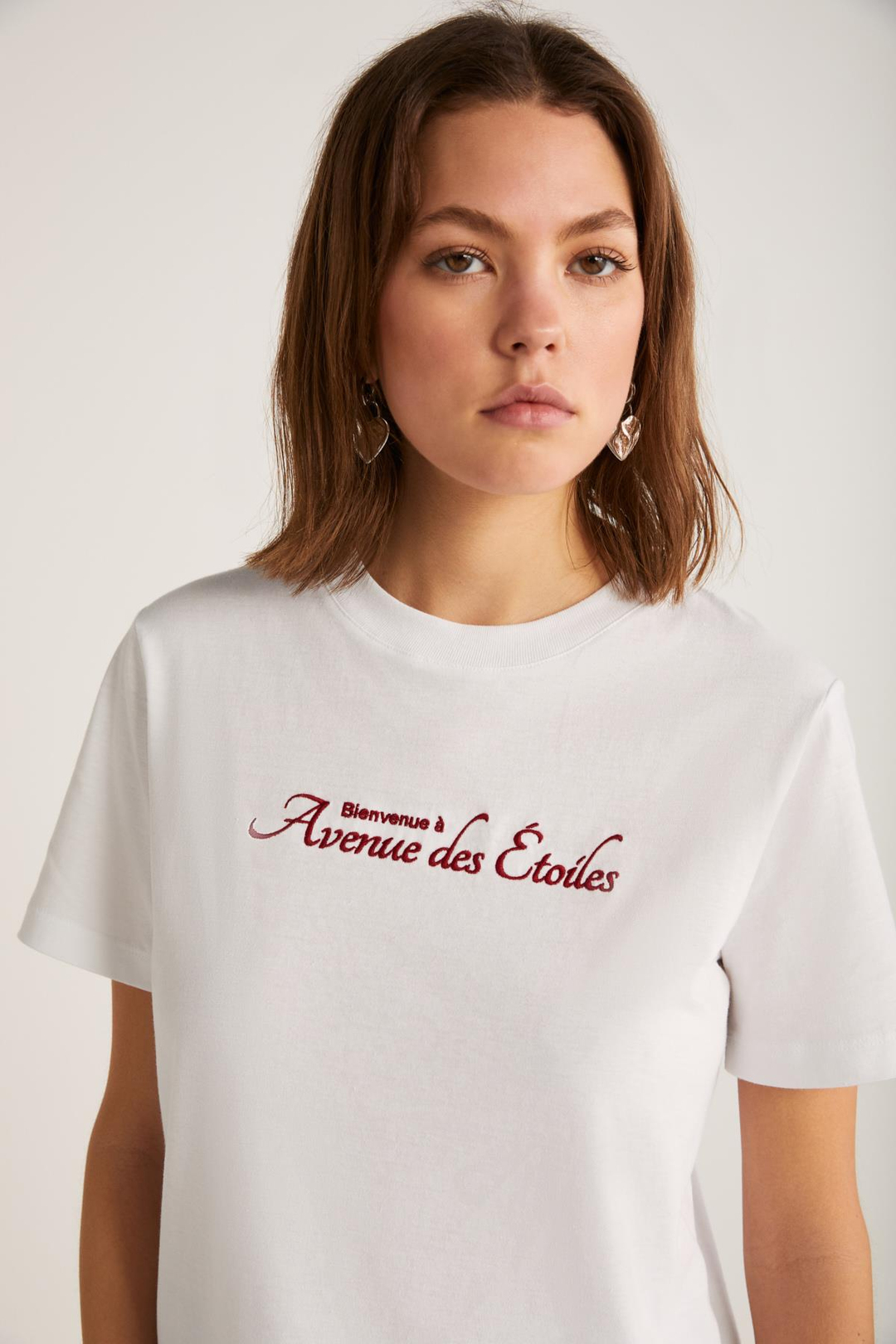 ALMA  Regular Beyaz Tekli T-Shirt
