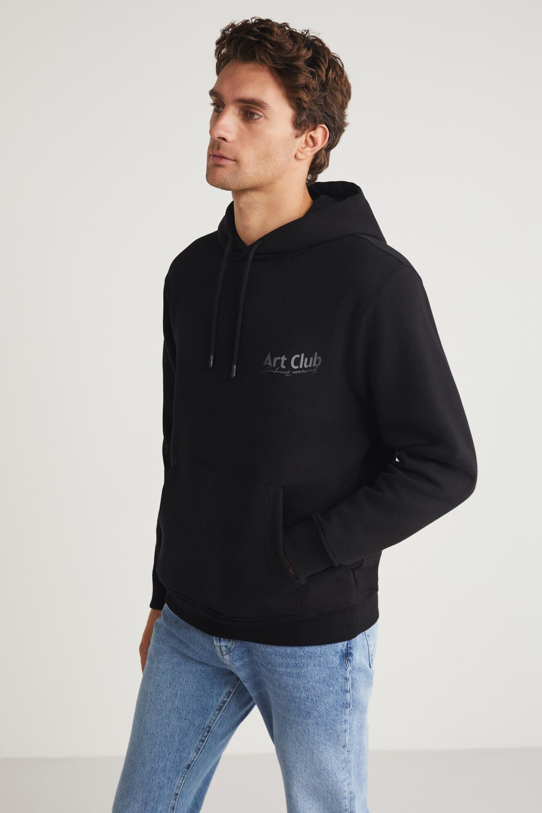 ANDREAS  Relaxed Siyah Tekli Sweatshirt