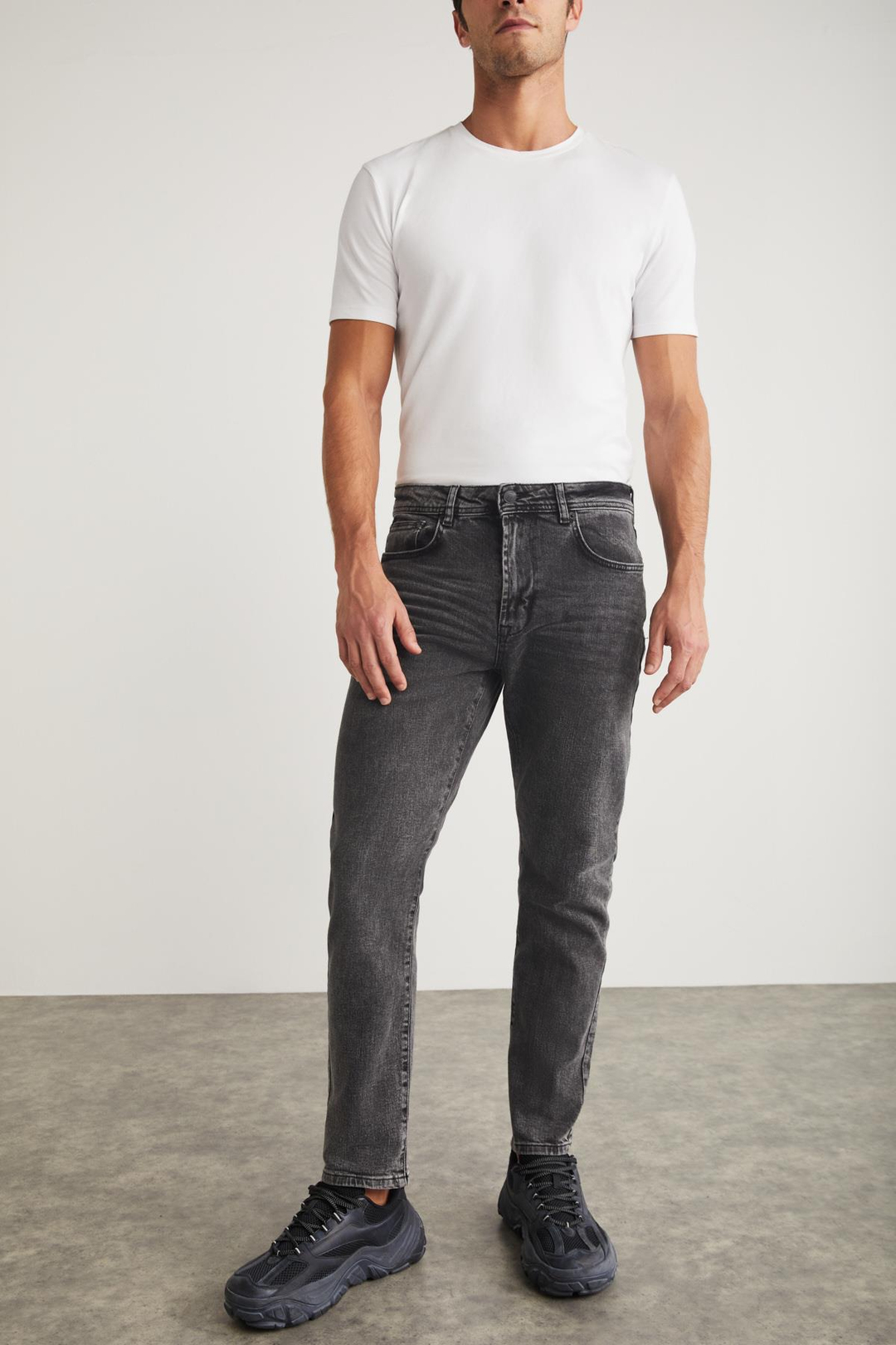 ANTONIA  Regular Gri Tekli Jeans