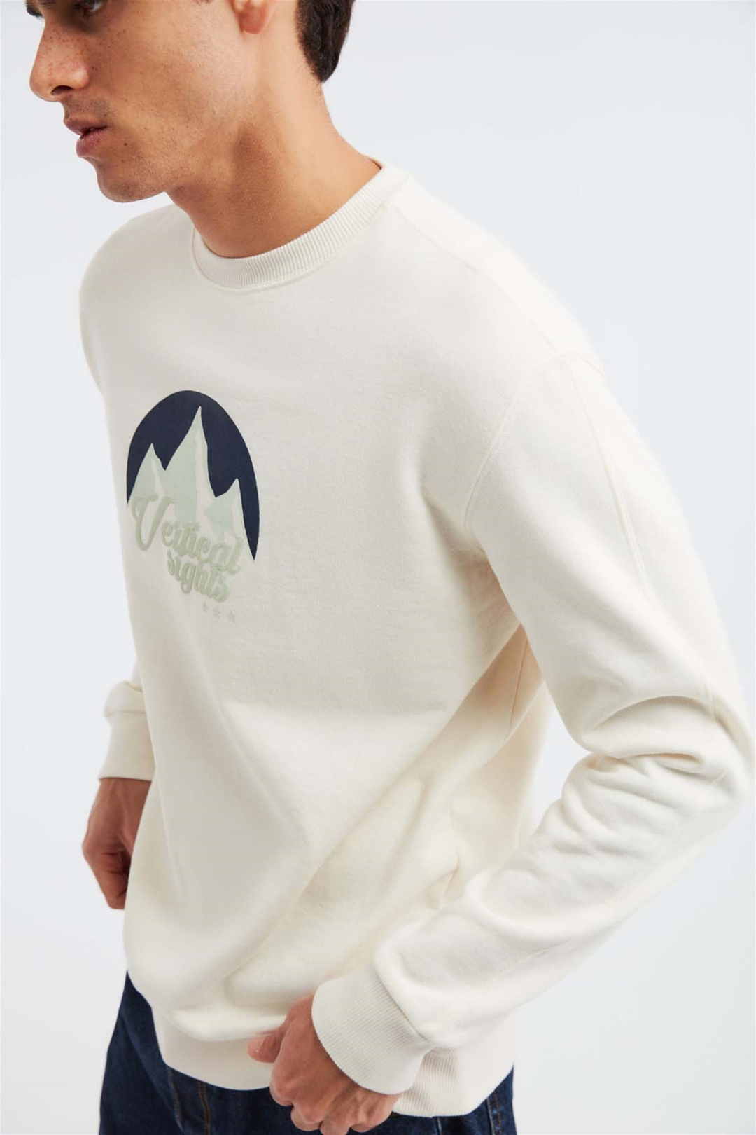 ARCTIC Örme Comfort Fit Ekru  Sweatshirt
