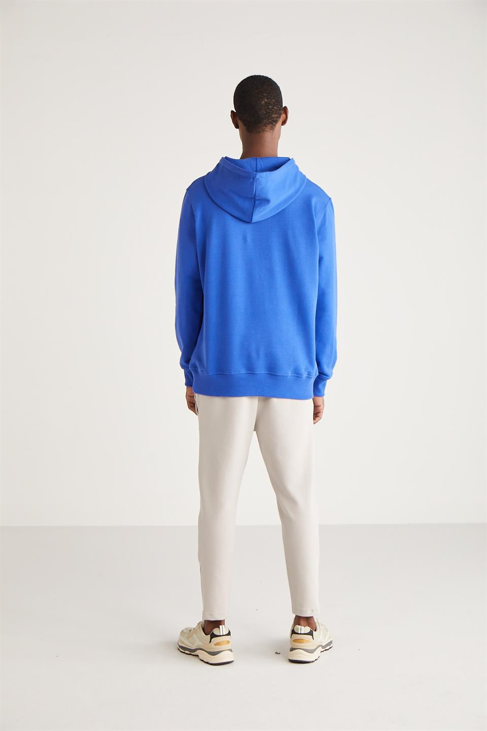ARNOLD Basic Regular Saks Mavi Tekli Sweatshirt
