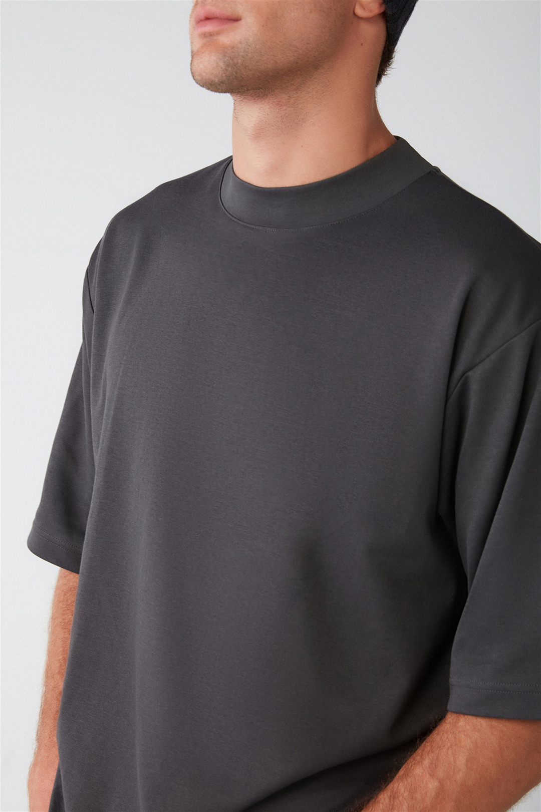 ASCOLI Örme Relaxed Antrasit  T-Shirt