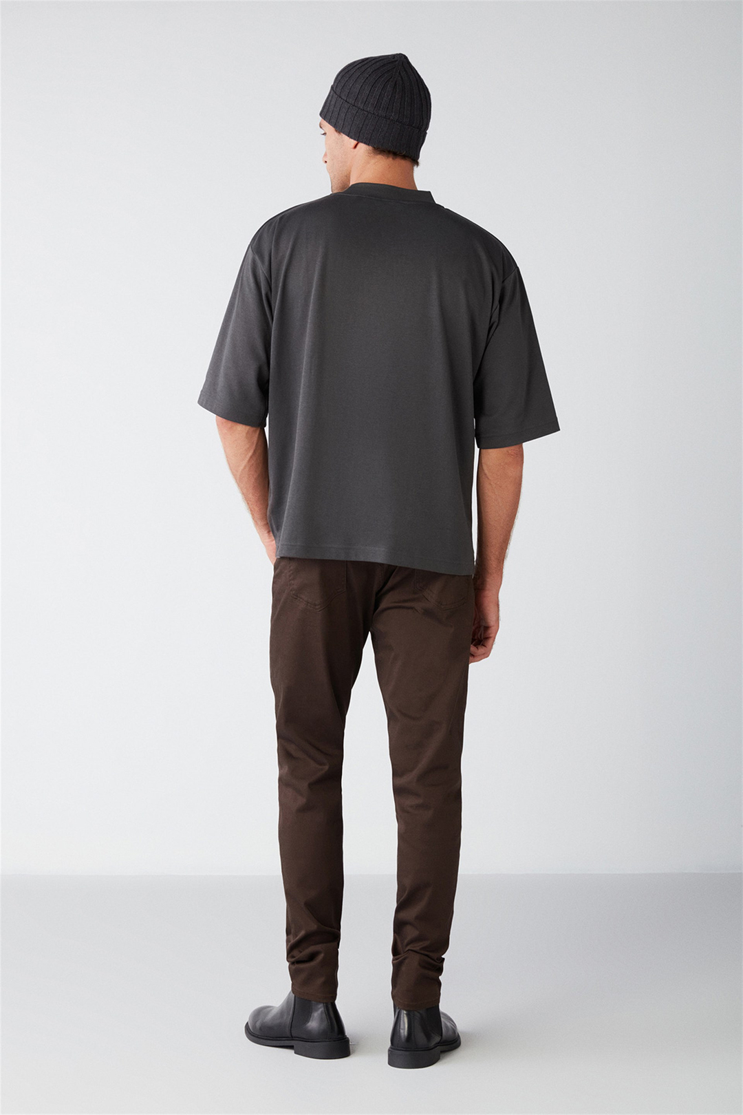 ASCOLI Örme Relaxed Antrasit  T-Shirt
