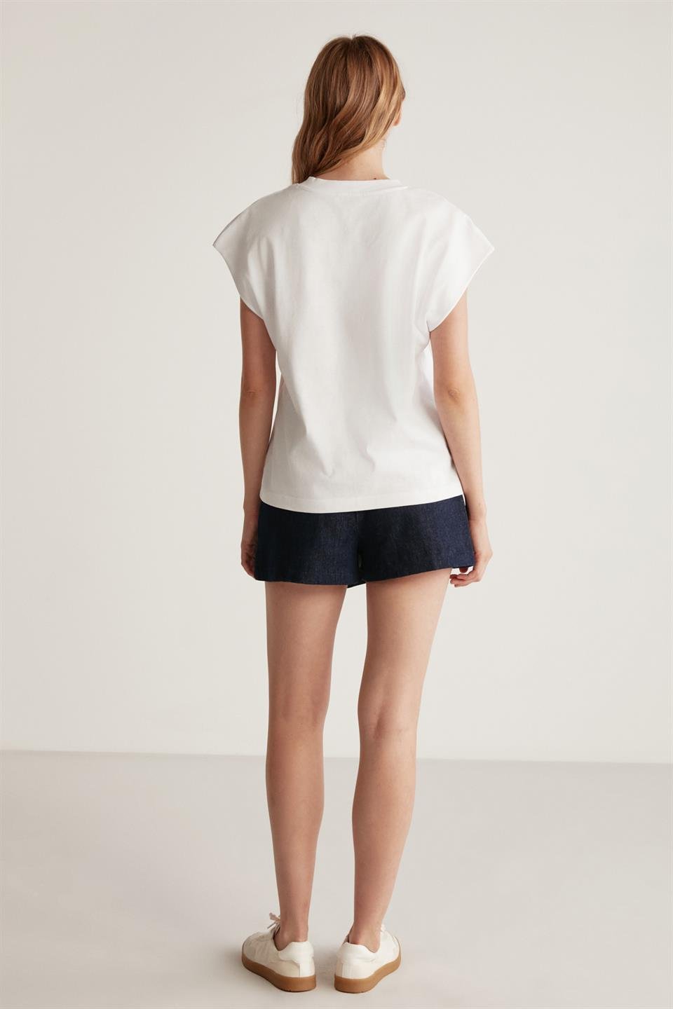 ASTRID Örme Relaxed Beyaz  T-Shirt