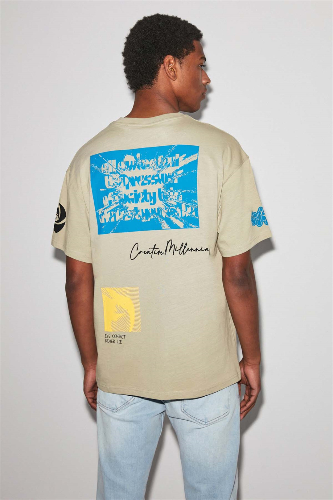 AWARE Örme Oversize Haki  T-Shirt