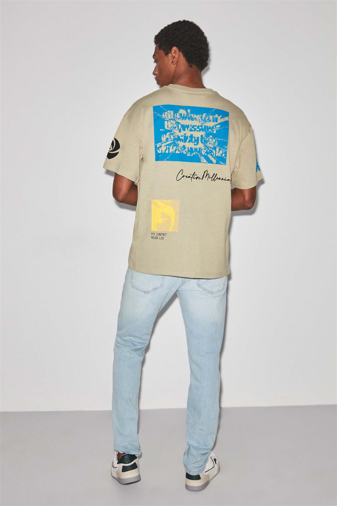 AWARE Örme Oversize Haki  T-Shirt
